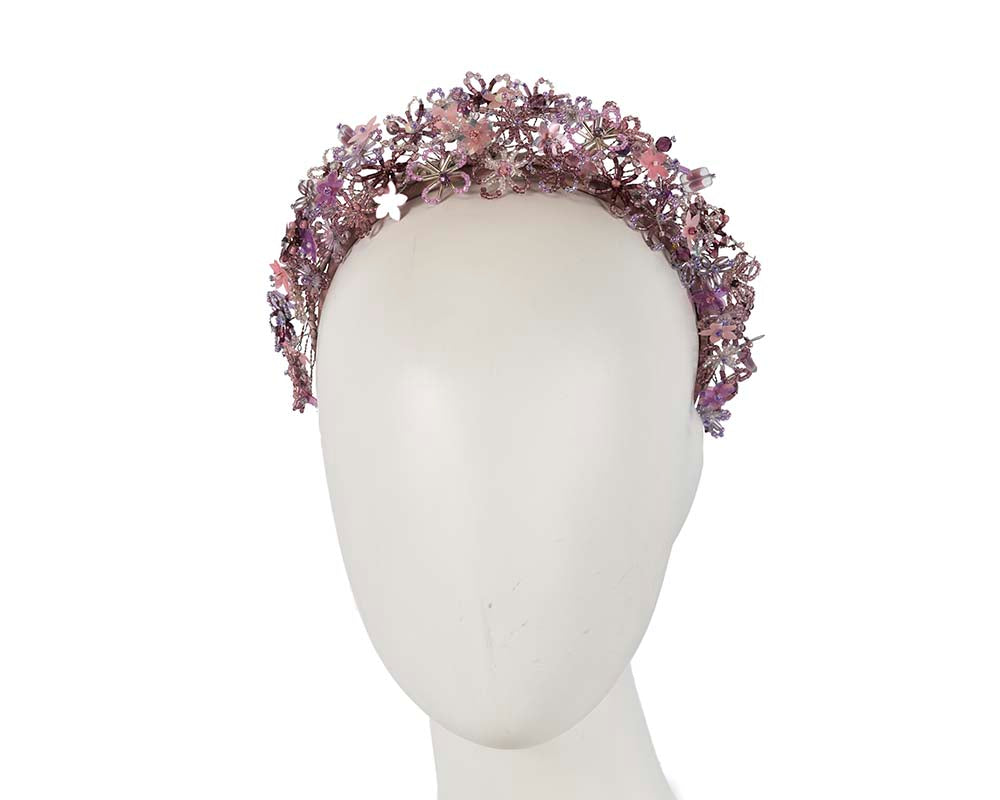 Bespoke lilac designers fascinator headband by Cupids Millinery